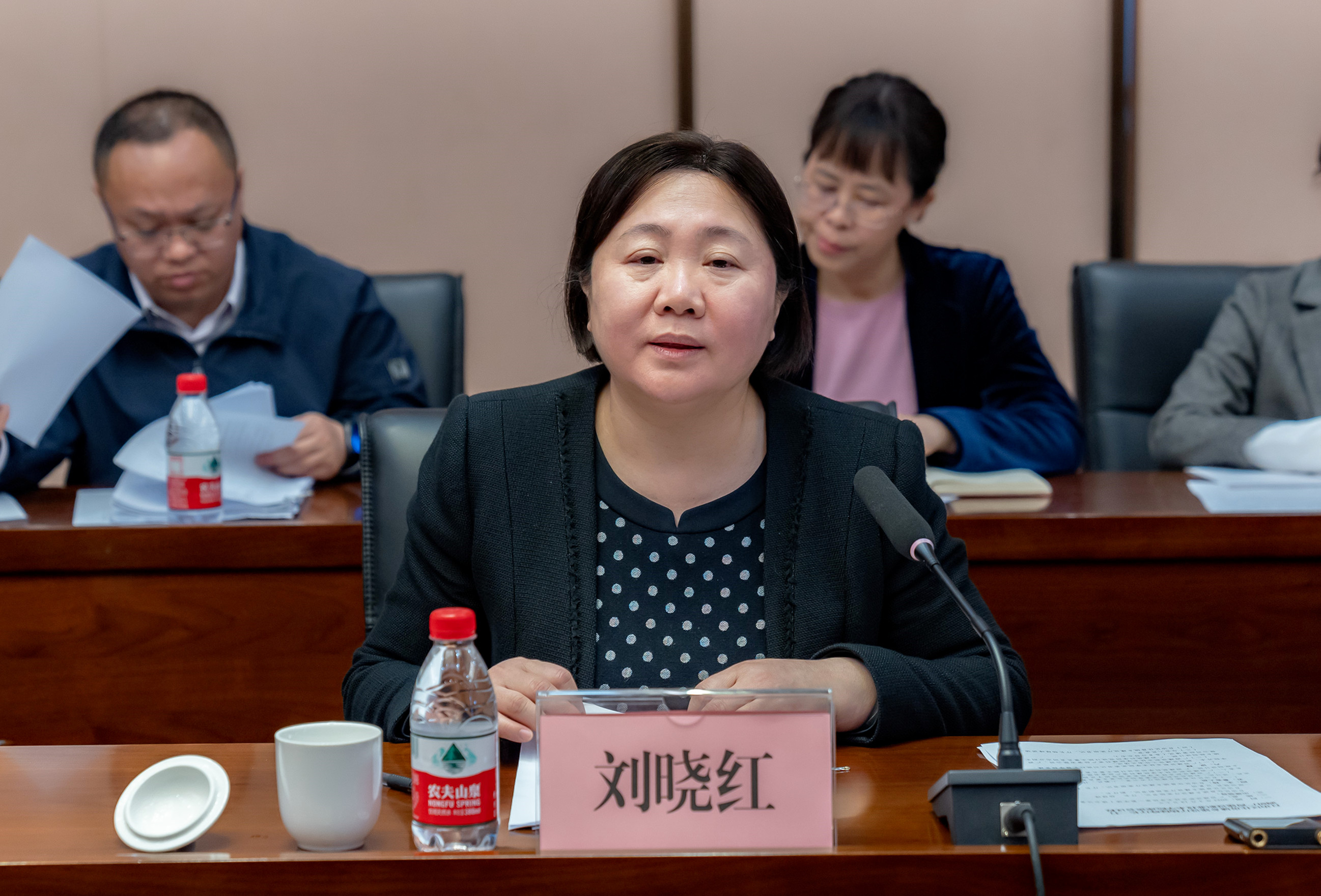 劉曉紅書記在調(diào)研座談會上代表學校匯報工作